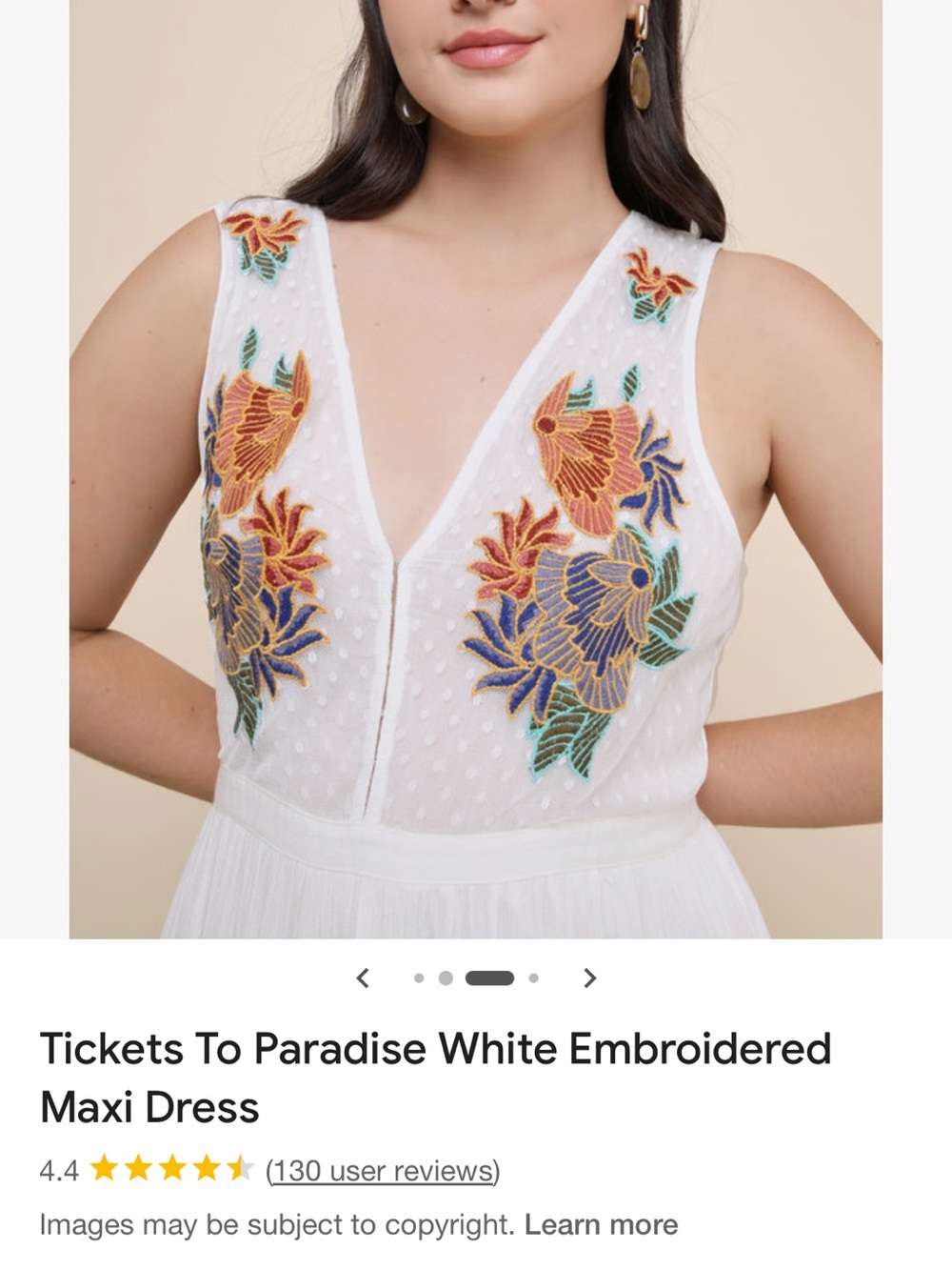 Lulus Tickets to Paradise Embroidered Maxi Dress Size XL NWT